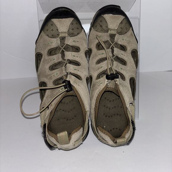 Lands End Shoes - Lands End‎ Womens Hiking Sandel Closed Toe Hiking Shoes Sz 9 Tan And Black